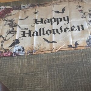 Halloween Skeleton and Bat Tapestry